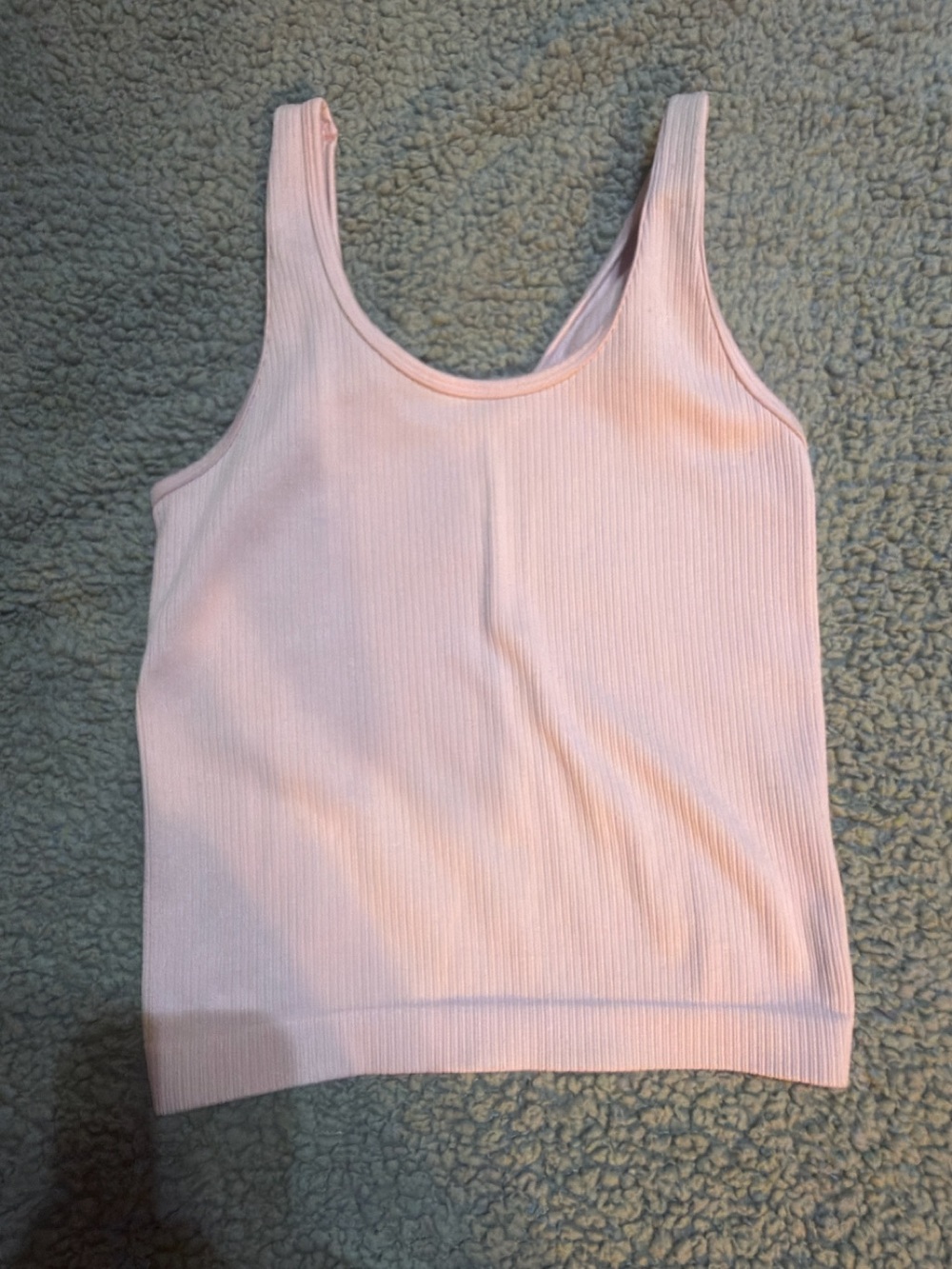 a new day Light Pink Ribbed Crop Tank